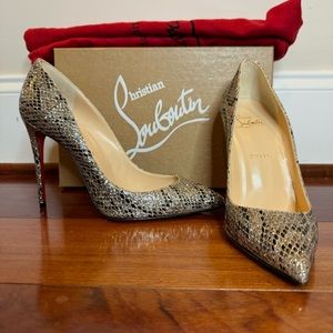 Christian Louboutin Pigalle Follies 100 Glitter Eve Heels Shoes